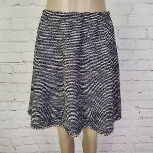 Max studio black ivory tweed mini skirt M NWT